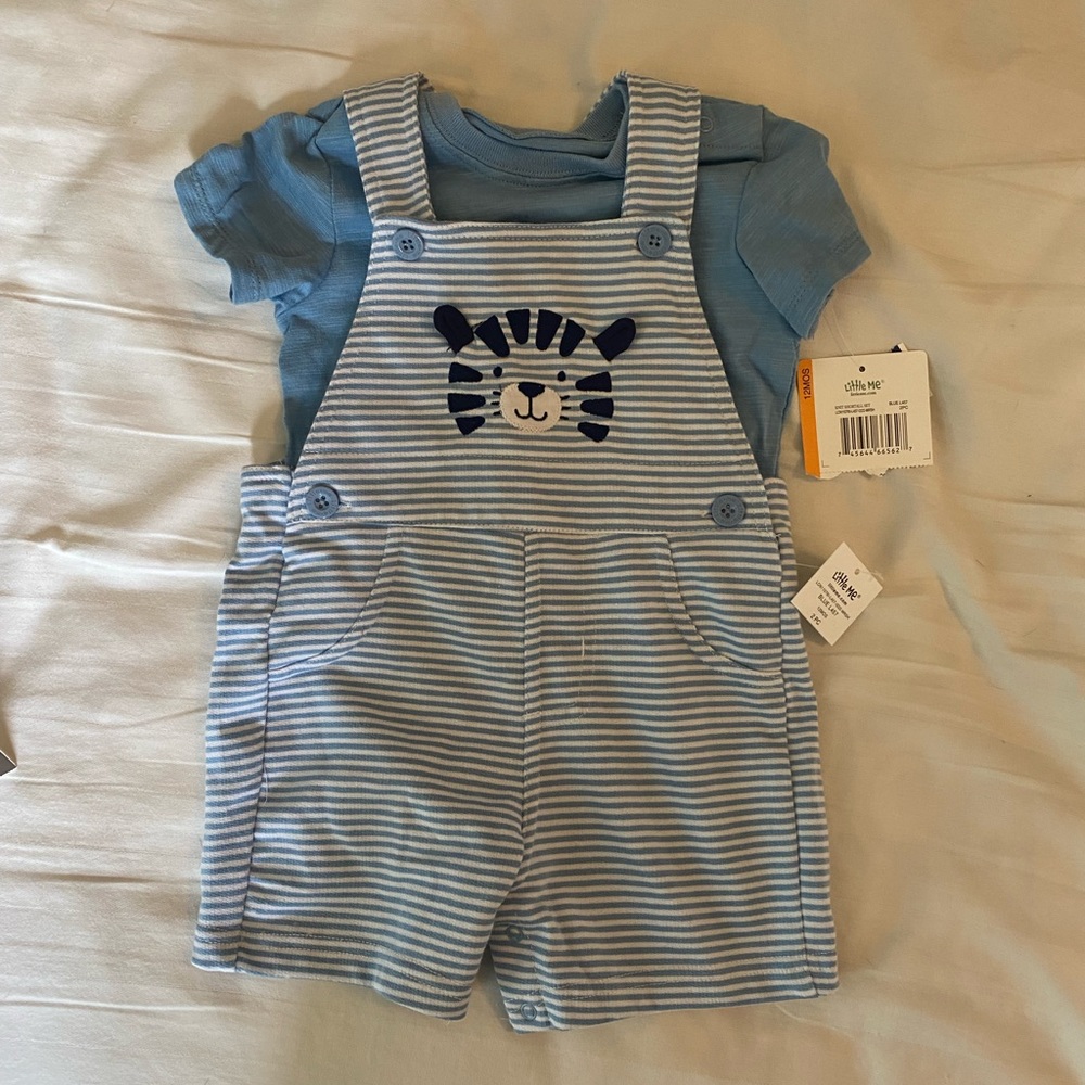 Short sleeve overall shorts set